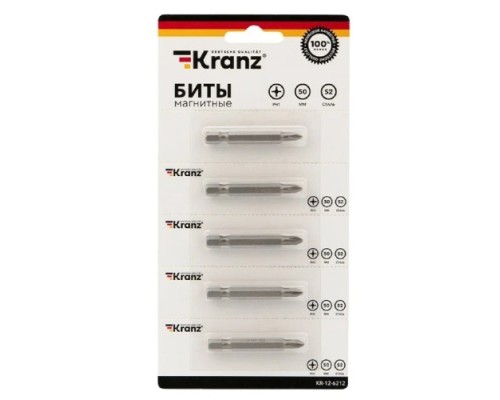 Бита для заворачивания Kranz KR-12-6212 PH 1x50 мм сталь S2 5 шт.