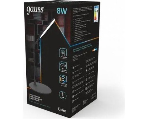 Светильник настольный GAUSS GTL502 Qplus 8w 500lm 3500-5500k 170-265v черный диммируемый [GT5022]