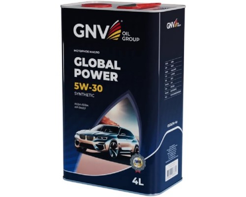 Масло моторное GNV Global Power 5W30 Synthetic A3/B4, SN/CF 4 л (металл. канистра) GGP1M11064010130530004 Масло моторное GNV Global Power 5W30 Synthetic A3/B4, SN/CF 4 л (металл. канистра) GGP1M11064010130530004