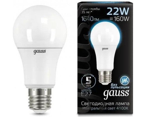 Лампа светодиодная GAUSS A70 a70 22w 2000lm 4100k e27 led [102502222]