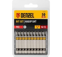 Набор бит Denzel PH3х50 сталь s2, шестигранный профиль, 10 шт. 11650
