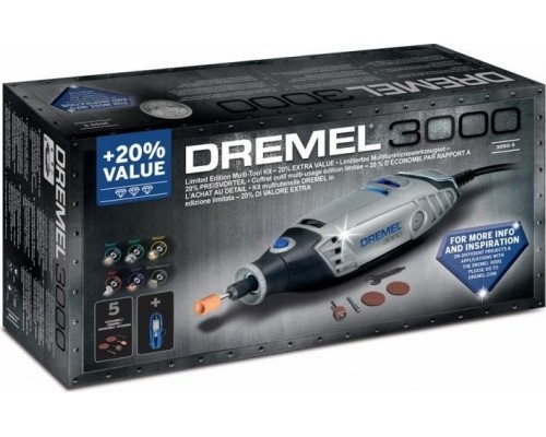 Шлифмашина прямая сетевая DREMEL 3000-5 S с подарочным набором [F0133000ND]