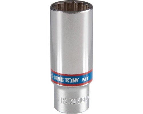 Головка двенадцатигранная глубокая 3/8" KING TONY 323018M, 18 мм