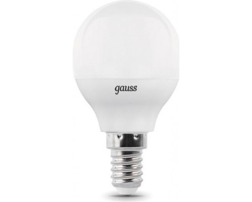 Лампа светодиодная GAUSS Шар шар 7w 590lm 4100к е14 диммируемая led [105101207-D]