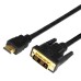 Шнур REXANT 17-6306 HDMI-DVI-D с фильтрами, 5м, Gold (PE пакет)