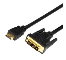 Шнур REXANT 17-6306 HDMI-DVI-D с фильтрами, 5м, Gold (PE пакет)