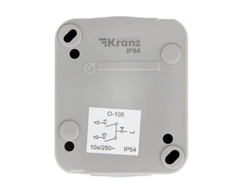 Выключатель Kranz KR-78-0833 двухклавишный Mini OG IP54, о/у, серый