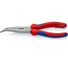 Круглогубцы с плоскими губками и режущими кромками KNIPEX 2622200T 200 мм со страховочным креплением [KN-2622200T]