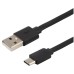 Кабель REXANT 18-1888 USB-A – Type-C, 2,4A, 1м, ПВХ, черный, плоский