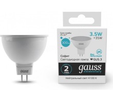 Лампа светодиодная GAUSS MR16 elementary 3.5w 300lm 4100k gu5.3 led [13524]