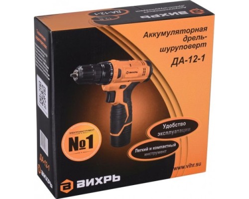 Аккумуляторная дрель-шуруповерт ВИХРЬ ДА-12-1 [72/14/11]