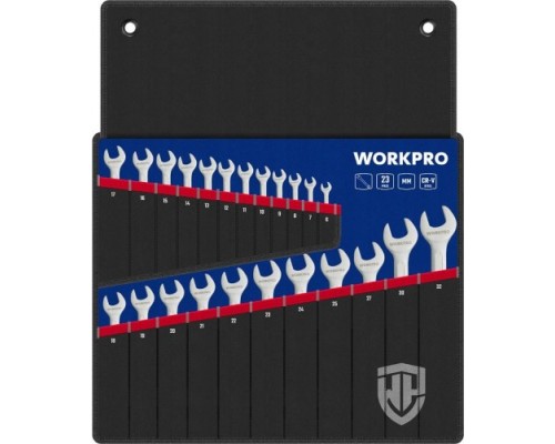 Набор комбинированных ключей WORKPRO WP202504 23шт. (6-32мм) Набор комбинированных ключей WORKPRO WP202504 23шт. (6-32мм)