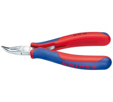 Плоскогубцы KNIPEX KN-3542115SB захватные для электроники, плоскокруглые губки 45°