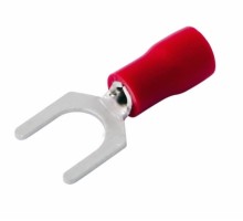 Наконечник REXANT 08-0113 ( уп 100 шт ) вилочный изолированный 5.3 мм 0.5-1.5 мм² красный [08-0113]