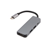 Разветвитель REXANT 18-4151 USB Type-C на 4 порта: 1xHDMI/2xUSB/1xType-C PD