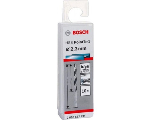 Сверло по металлу BOSCH HSS PointTeQ 2.3 мм 10шт [2608577191]