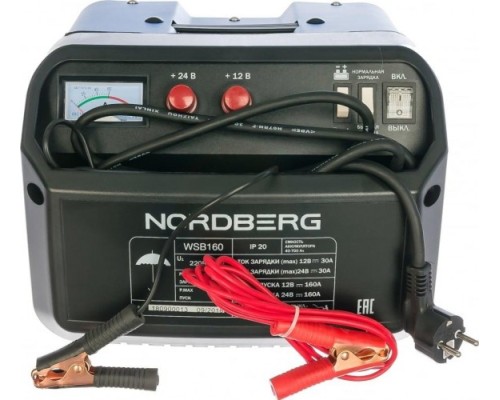 Пускозарядное устройство NORDBERG WSB160 12/24v макс ток 160А [ЦБ-00002162]