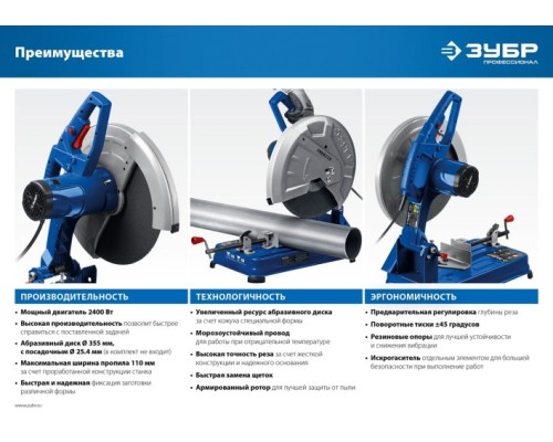 Пила монтажная сетевая ЗУБР ПО-355 Профессионал