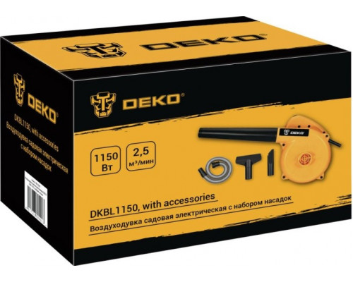 Воздуходувка электрическая DEKO DKBL1150 с набором насадок 083-2042