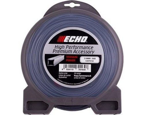 Леска триммерная ECHO Titanium Power Line 2,5мм/ 64м квадрат (C2070164) [C2070164]