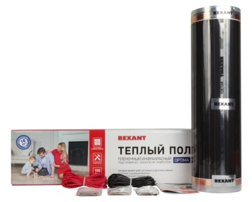 Пленка инфракрасная REXANT 51-0505-7 Optima 150, 3 м²/0,5х6 м/450Вт