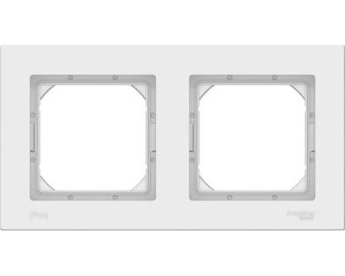 Рамка Systeme Electric AtlasDesign 2-м Aqua ip44 белая ATN440102 [ATN440102]