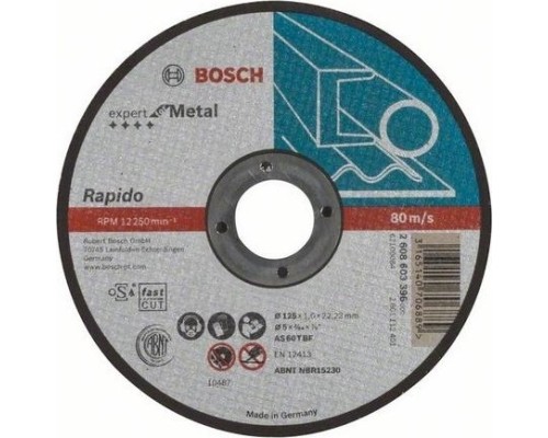 Круг отрезной по металлу BOSCH 125х1,0х22.2 мм AS60T-BF Expert for Metal-Rapido [2608603396]