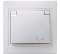 Розетка IEK Кварта РСбш10-3 1-м сп 16а ip20 с заземл. защ. шторки с крышкой ERK12-K01-16-DM