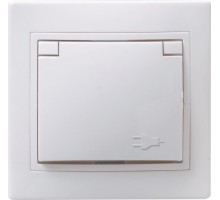 Розетка IEK Кварта РСбш10-3 1-м сп 16а ip20 с заземл. защ. шторки с крышкой ERK12-K01-16-DM