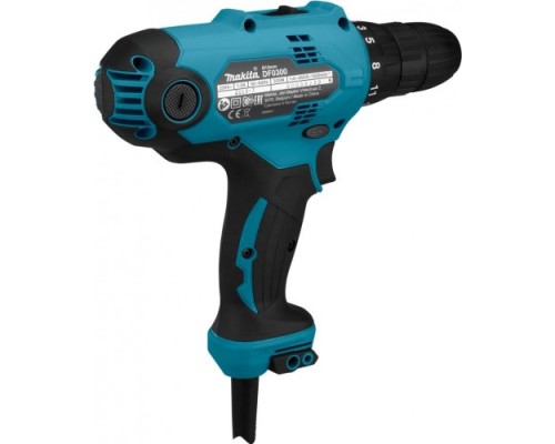 Шуруповерт сетевой MAKITA DF0300X3 + набор бит 10 шт. d-65028