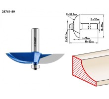 Фреза по дереву ЗУБР ПРОФЕССИОНАЛ 89x16мм, радиус 38.1мм, фигирейная №2 [28761-89]