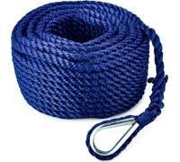 Трос (конец) якорный SKIPPER трехпрядный, 10мм*30м, нейлон синий SK-TAN3ST1030BL