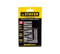 Набор насадок STAYER PROFI биты с магнитным адаптером и торцевыми головками, 2611-H13