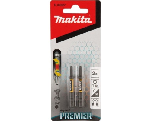 Бита для заворачивания MAKITA E-03327 Impact Premier T10, 50 мм, E-form (MZ), 2 шт.