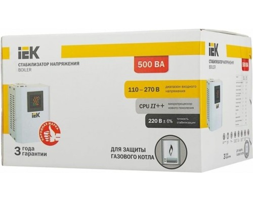 Стабилизатор напряжения однофазный IEK Boiler 0.5 кВА [IVS24-1-00500]