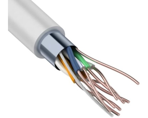 Кабель REXANT F/UTP, CAT 6, ZH нг(A)-HF (LSZH) 4x2x0,57мм, 23AWG внутр. серый [01-0167]