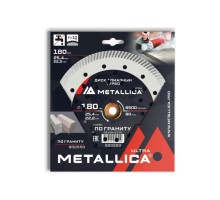 Алмазный диск для резки гранита METALLICA Ultra 180x25,4/22,2 мм, H=10 мм турбо [900550]