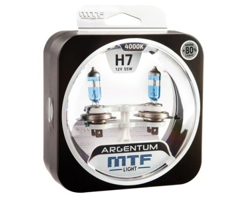 Лампа галогеновая MTF LIGHT серия ARGENTUM +80% H7, 12V, 55W H8A1207