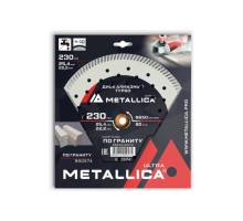 Алмазный диск для резки гранита METALLICA Ultra 230x25,4/22,2 мм, H=10 мм турбо [900574]