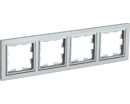 Рамка IEK BRITE РУ-4 4-м алюм. [BR-M42-K47]