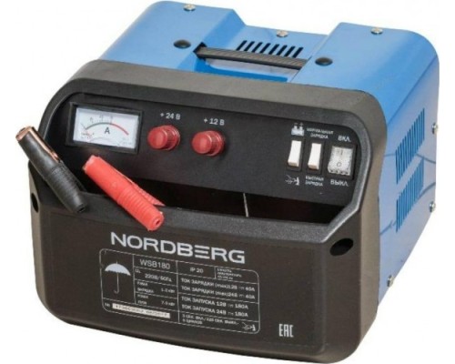 Пускозарядное устройство NORDBERG WSB180 12/24v макс ток 180А [ЦБ-00002163]
