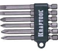 Набор бит KRAFTOOL хвостовик E 1/4 cr-v, 75мм, 6 предм. 26061-H6