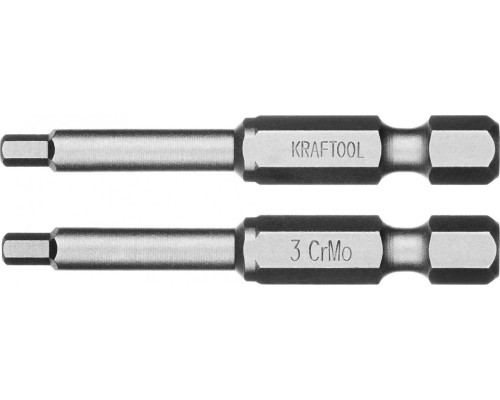 Бита для заворачивания KRAFTOOL X-DRIVE HEX3 торсионные кованые, обточенные, 50мм, 2шт. [26127-3-50-2]