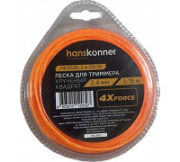Леска триммерная HANSKONNER HK3535-2.4-SS-15 для d=2.4мм, l=15 м, круч. квадрат