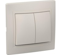 Выключатель двухклавишный IEK Кварта ВС10-2-0-ККм 10А IP20 кремовый EVK20-K33-10-DM