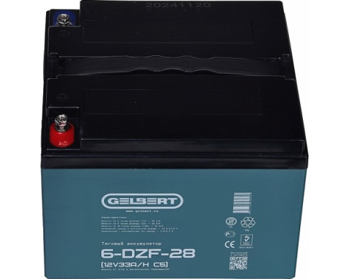 Аккумулятор GELBERT 6-DZF-28 тяговый 12V 33A/H C5