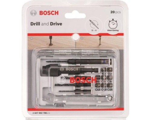 Набор сверл универсальный BOSCH Drill-Drive 20 шт оснастки [2607002786]