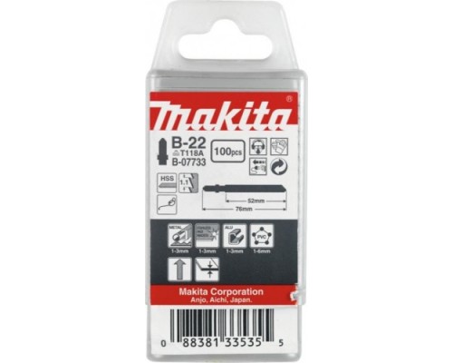 Пилки по металлу MAKITA B-07733 в-22, 100 шт.