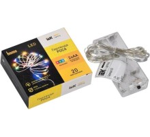 Гирлянда IEK LIGHTING роса 2м, 20 светодиодов RGBY IP20 2AA [LGDB500-3-020-02-T-B-20]