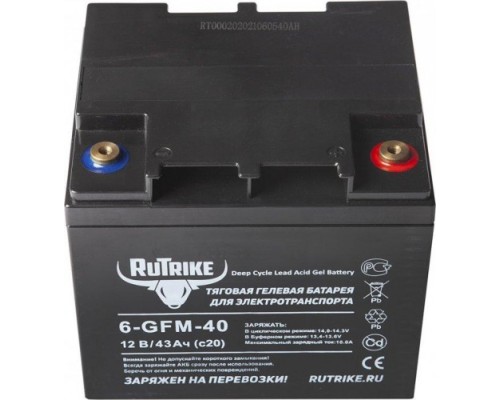 Аккумулятор RUTRIKE 12V 43A/H C20 тяговый 6-GFM-40 [023278]